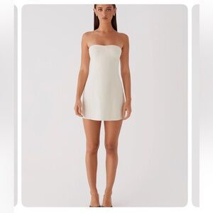 Peppermayo Cream Halter Sheath Mini Dress